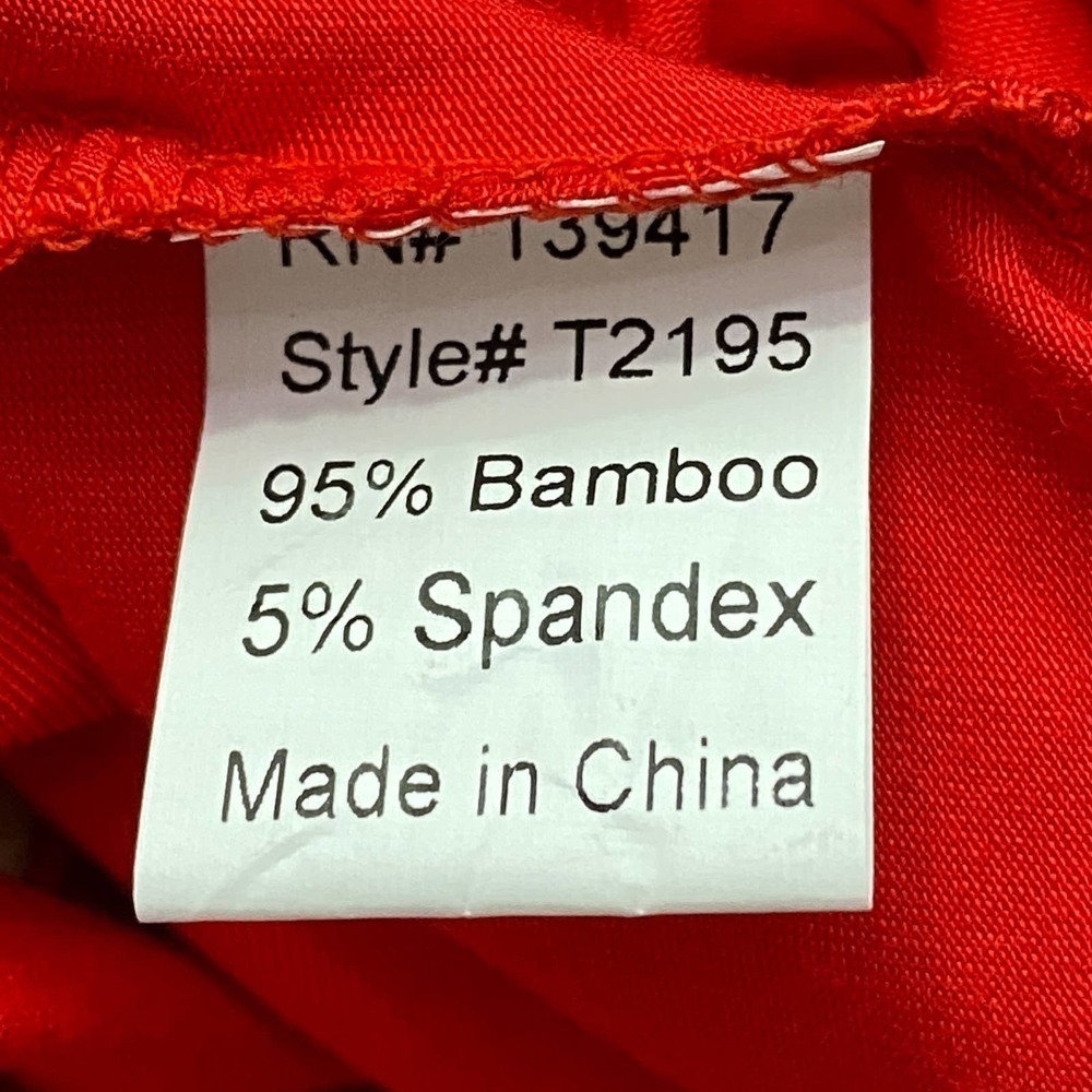 PIKO Red Short Sleeve Bamboo Crew Neck T-Shirt - Picture 9 of 10